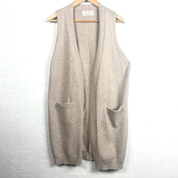 Sasso + Smyth Sweaters - Sasso + Smyth Open Front Sleeveless Vest Cardigan OS